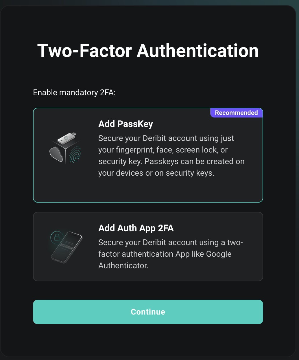 Two-Factor Authentication (Security Keys) – Deribit Support
